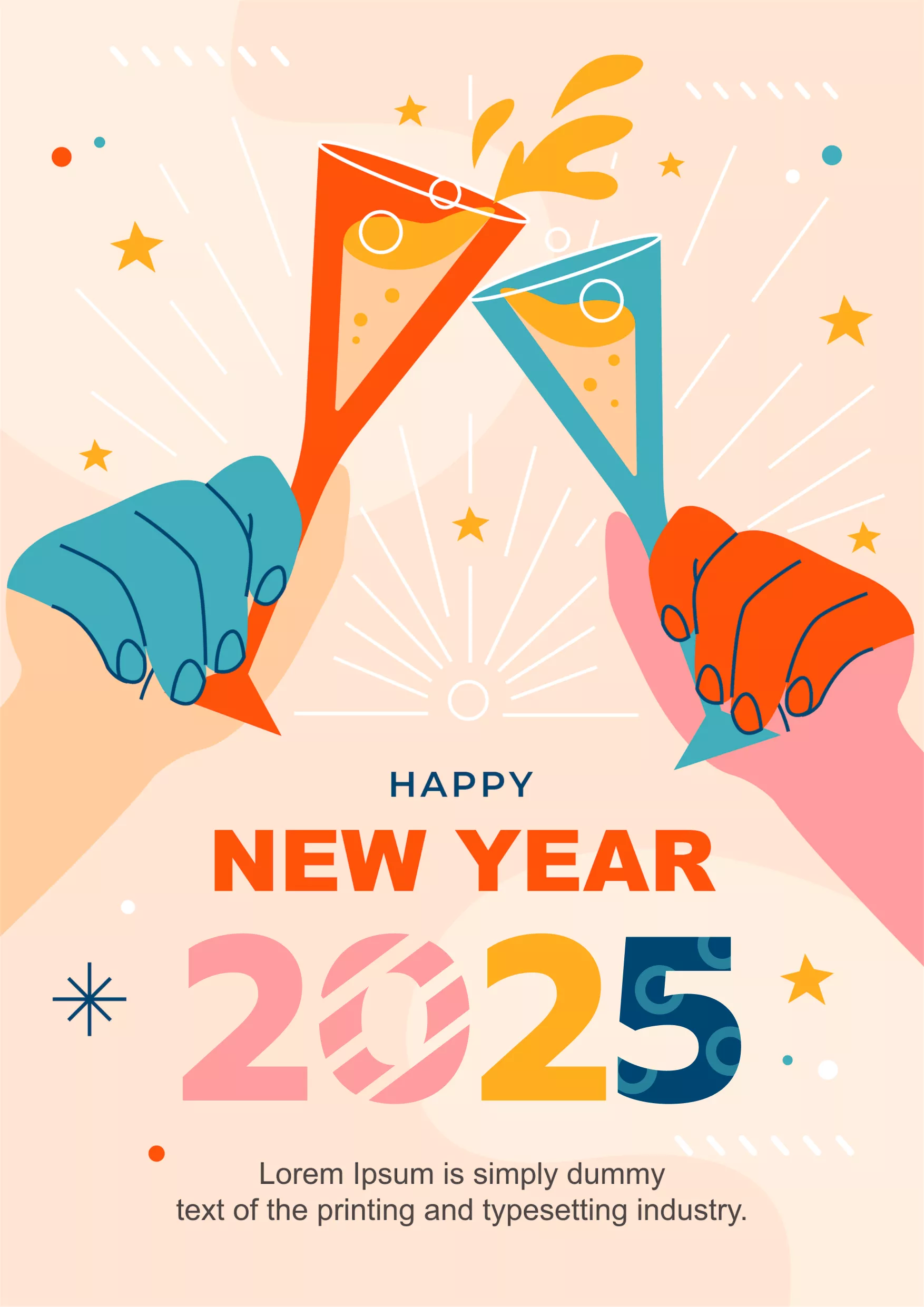 free 2025 happy new year cards, posters and templates |updf